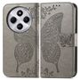 F�r Xiaomi Redmi 14C Kunstleder Book Wallet Schmetterling H�lle Grau