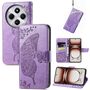 F�r Xiaomi Redmi 14C Kunstleder Wallet Schmetterling H�lle Hell-Lila