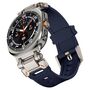 F�r Samsung Galaxy Watch Ultra 47mm Silikon Titanlegierung Band Blau