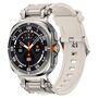 F�r Samsung Galaxy Watch Ultra 47mm Silikon Titanlegierung Band Beige