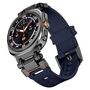 F�r Samsung Galaxy Watch Ultra 47mm Silikon Metall Ersatz Armband Blau