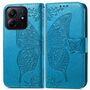 Fr Xiaomi Redmi Note 14 5G Kunstleder Wallet Schmetterling Hlle Blau
