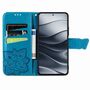 Fr Xiaomi Redmi Note 14 5G Kunstleder Wallet Schmetterling Hlle Blau