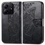 F�r Xiaomi Redmi Note 14 5G Kunstleder Schmetterling H�lle Schwarz