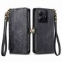 F�r Xiaomi Redmi Note 14 5G Kunstleder Zipper Wallet Tasche Schwarz
