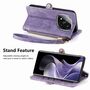 F�r Xiaomi Redmi Note 14 Pro 5G Kunstleder Zipper Wallet Tasche Lila