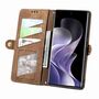 F�r Xiaomi Redmi Note 14 Pro 5G Kunstleder Zipper Wallet Tasche Braun