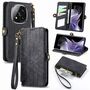 F�r Xiaomi Redmi Note 14 Pro 5G Kunstleder Zipper Book Tasche Schwarz