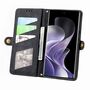 F�r Xiaomi Redmi Note 14 Pro 5G Kunstleder Zipper Book Tasche Schwarz