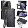 F�r Xiaomi Redmi Note 14 Pro Plus 5G Kunstleder Zipper Tasche Schwarz