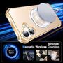 F�r Apple iPhone 16 Plus Solid Color MagSafe Ring Halter H�lle Gold