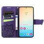F�r Samsung Galaxy S25 5G Kunstleder Wallet Schmetterling H�lle Lila