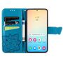 F�r Samsung Galaxy S25 Plus Kunstleder Wallet Schmetterling H�lle Blau