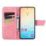 F�r Samsung Galaxy S25 Plus Kunstleder Wallet Schmetterling H�lle Pink