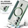 F�r Samsung Galaxy S25 5G Magsafe Kunstleder RFID Schutz H�lle Gr�n
