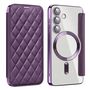 F�r Samsung Galaxy S25 Plus 5G Magsafe Kunstleder Schutz H�lle Lila