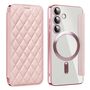 F�r Samsung Galaxy S25 Plus 5G Magsafe Kunstleder Schutz H�lle Rosa