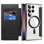 F�r Samsung Galaxy S25 Ultra Magsafe Kunstleder Schutz H�lle Schwarz