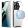 F�r OnePlus 12 Magnetische Magsafe Metall Design Schutz H�lle Silber