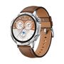 F�r Huawei Watch GT 5 Pro 46mm Leder Armband silberner Schnalle Braun