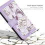 F�r Xiaomi Redmi Note 14 5G Kunstleder Book Wallet Blumen H�lle Lila