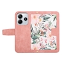F�r Xiaomi Redmi Note 14 5G Kunstleder Book Wallet Blumen H�lle Rosa