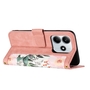 F�r Xiaomi Redmi Note 14 5G Kunstleder Book Wallet Blumen H�lle Rosa