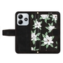 F�r Xiaomi Redmi Note 14 5G Kunstleder Wallet Blumen H�lle Schwarz