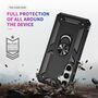 F�r Samsung Galaxy S25 5G Armor Magnet Ring Hybrid TPU H�lle Schwarz