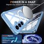 F�r Samsung Galaxy S25 5G MagSafe Full 360 Grad Hybrid Bumper Hellblau