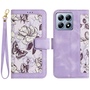 F�r Xiaomi 14T Kunstleder Wallet Blumen Design Handy Tasche H�lle Lila