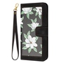 F�r Xiaomi 14T Kunstleder Wallet Blumen Design Tasche H�lle Schwarz