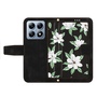 F�r Xiaomi 14T Kunstleder Wallet Blumen Design Tasche H�lle Schwarz