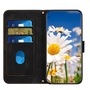 F�r Xiaomi 14T Kunstleder Wallet Blumen Design Tasche H�lle Schwarz