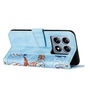 F�r Xiaomi 14T Pro Kunstleder Book Wallet Blumen Tasche H�lle Hellblau