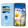 F�r Samsung Galaxy S25 Kunstleder Wallet Blumen Tasche H�lle Hellblau