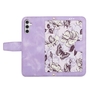 F�r Samsung Galaxy S25 Kunstleder Book Wallet Blumen Tasche H�lle Lila