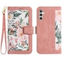 F�r Samsung Galaxy S25 Kunstleder Book Wallet Blumen Tasche H�lle Rosa