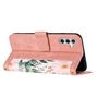 F�r Samsung Galaxy S25 Kunstleder Book Wallet Blumen Tasche H�lle Rosa