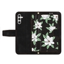 F�r Samsung Galaxy S25 Kunstleder Wallet Blumen Tasche H�lle Schwarz