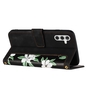 F�r Samsung Galaxy S25 Kunstleder Wallet Blumen Tasche H�lle Schwarz