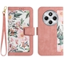 F�r Xiaomi Redmi 14C 4G Kunstleder Wallet Blumen Tasche H�lle Rosa