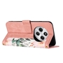 F�r Xiaomi Redmi 14C 4G Kunstleder Wallet Blumen Tasche H�lle Rosa