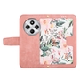 F�r Xiaomi Redmi 14C 4G Kunstleder Wallet Blumen Tasche H�lle Rosa