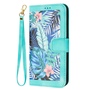 Fr Xiaomi Redmi Note 14 Pro 5G Kunstleder Book Blumen Hlle Case Grn