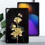 F�r Xiaomi Pad 7 / Pad 7 Pro TPU Gold Rose Motiv Design Schutz H�lle