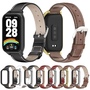 F�r Xiaomi Smart Band 9 Active / Redmi Band 3 Leder Arm Band mit Metallrahmen