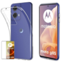 F�r Motorola Moto G85 5G TPU Silikon H�lle Transparent + Curved Glas 