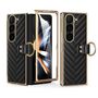 F�r Samsung Galaxy Z Fold6 Dream Series Ring Kunstleder H�lle Schwarz