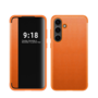 F�r Samsung Galaxy S25 5G Mirror View Smart Cover Handy H�lle Orange